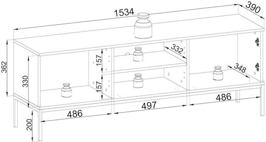 TV-Ständer Sento mit LED-Beleuchtung Anthrazit M154xT39xH56cm