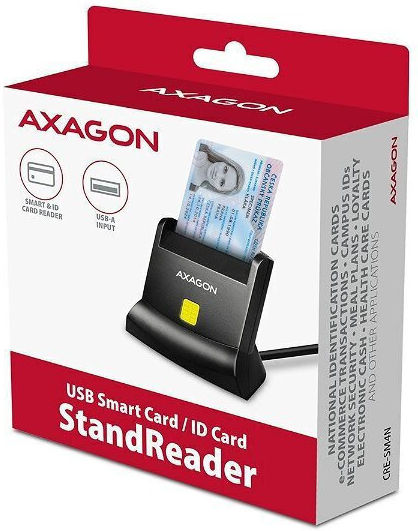 Axagon Cre-sm4n Smart Card Id Card Standreader Usb-a Cable 1.3 M