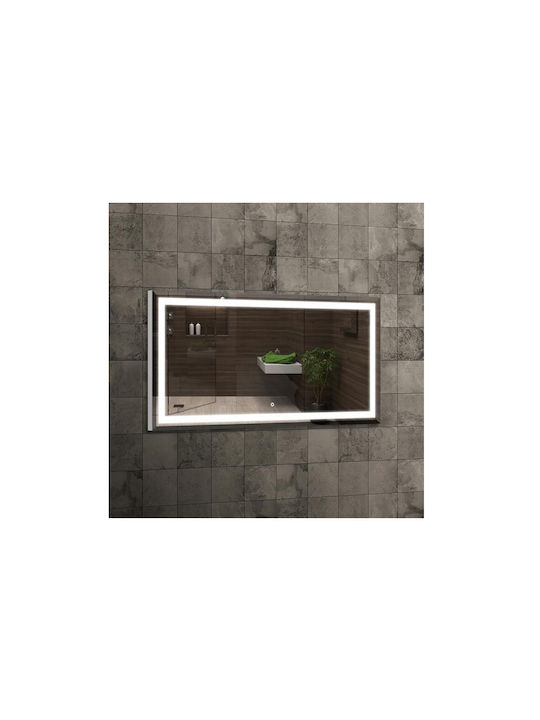 Oglindă de Baie Dreptunghiulară Lumini LED 120x60cm