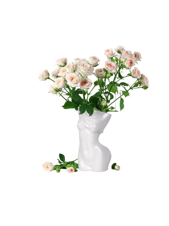 Decorative Vase Ceramic White 22cm 1pcs