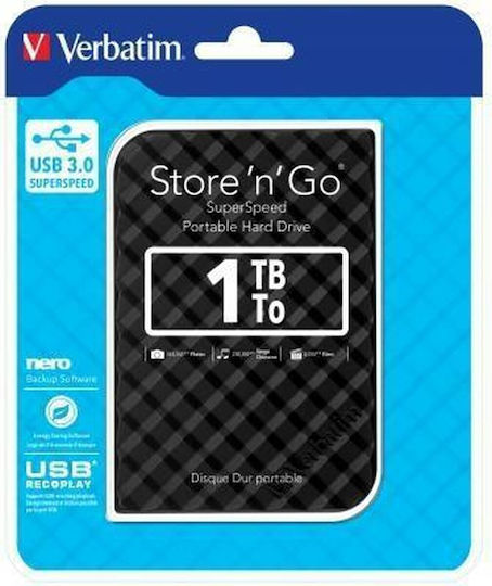 Verbatim Store n Go USB 3.0 External 2.5" HDD 1TB Black