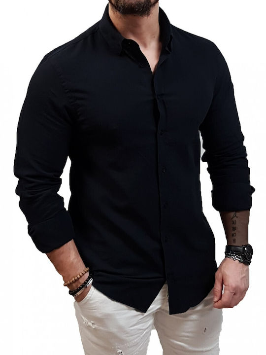 Vittorio Artist Men's Shirt Linen Black