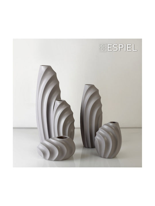 Espiel Διακοσμητικό Βάζο Κεραμικό Γκρι 16x16xΥ35cm