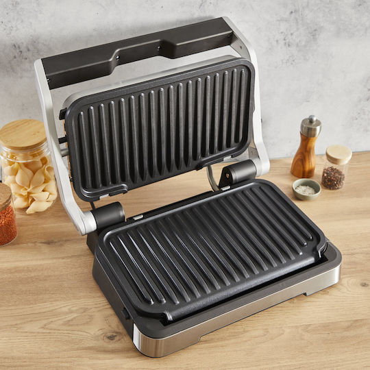 Tefal Optigrill 4in1 XL Tabletop Electric Grill Smooth and Ribbed Plate 2200W with Lid and Adjustable Thermostat 46cmx36cmcm