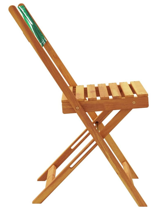 Градински Дървен Стол Масивна Акация 2 Бройки 38x32.5x85см