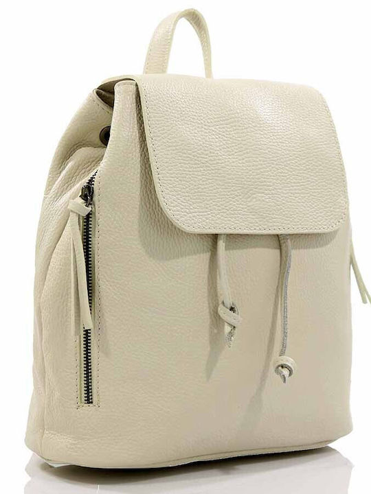 Passaggio Leather Leather Women's Bag Backpack Beige