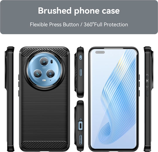Techsuit Carbon Silicone Back Cover Σιλικόνης Μαύρο (Honor Magic5 Pro)