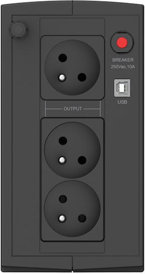 Ever Duo 850 UPS (VI) Line-Interactive 850VA 550W with 3 Schuko AC Outlets