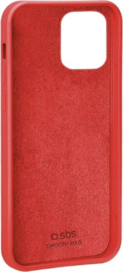 SBS Smooth Umschlag Rückseite Silikon Rot (iPhone 14)