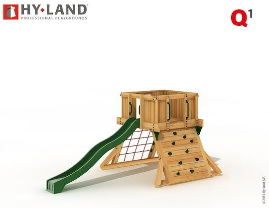 Hy-land Rutsche mit Kletterfläche aus Holz 430x310x230cm.