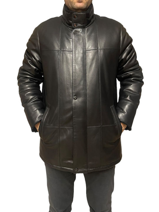 MARKOS LEATHER Herren Jacke Leder Schwarz