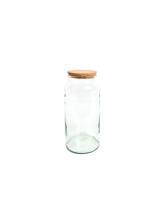 Green Leaf Decorative Vase Transparent 18.5x18.5x41.3cm