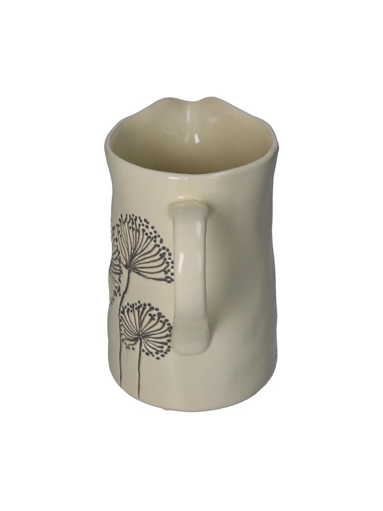 ArteLibre Decorative Vase Ecru 20.5x13.5x21.5cm