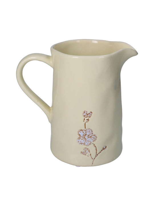 ArteLibre Decorative Vase Ecru 20.5x13.5x21.5cm