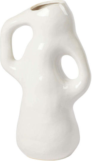 Broste Copenhagen Βάζο Πήλινο Λευκό x21xΥ35cm