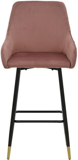 Scaune Bar cu spătar Tapițat cu Catifea Lithe Black / Golden-Plum / Rotten Apple 47x44x98buc