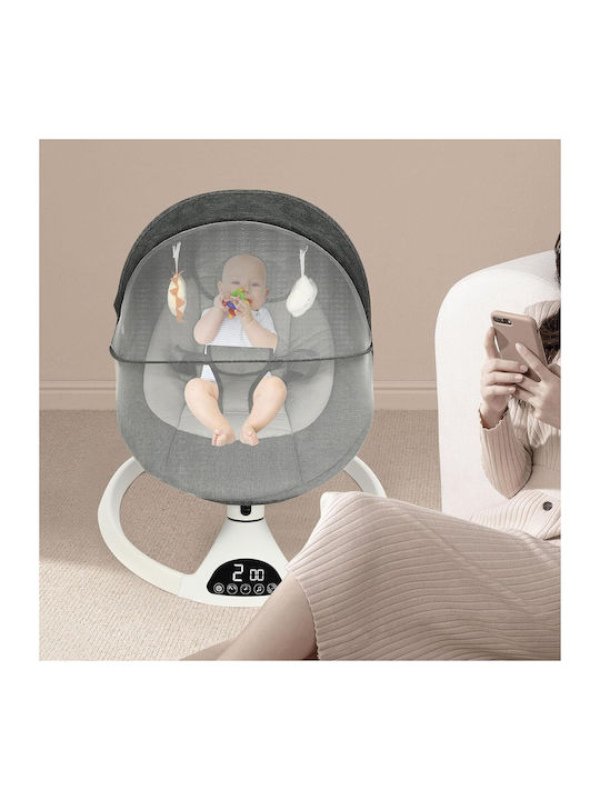 Electric Baby Relax Swing 2 in 1 with Music Gray for Child up to 9kg