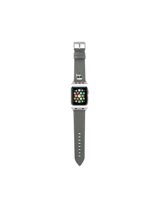 Karl Lagerfeld Karl Head Λουράκι Δερματίνης Ασημί (Apple Watch 42/44/45mm)