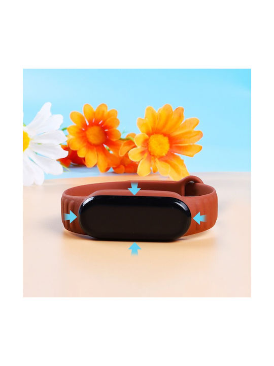 Hurtel Strap Silicone with Pin Brown (Mi Smart Band 5/Mi Smart Band 6)
