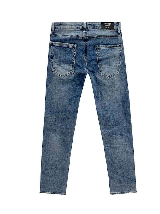 Men's Straight Fit Stretchable Denim Pants Us-9658 Light Blue