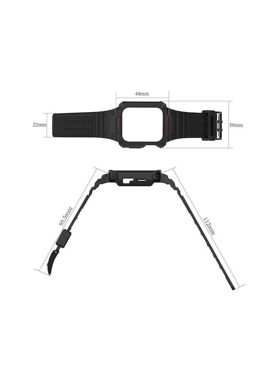 Hurtel Armored Калъф & Каишка Силикон Transparent / Pink (Apple Watch 7, Apple Watch SE)