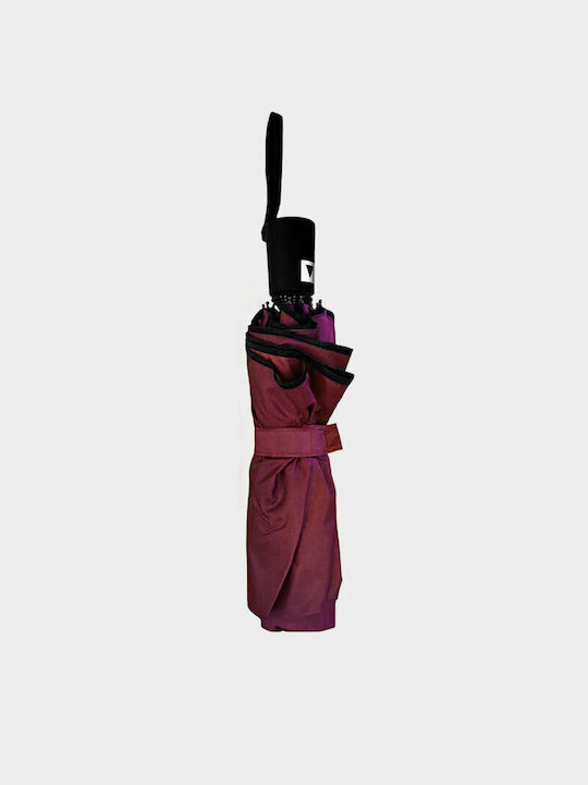 Iris Rezistent la vânt Automat Umbrelă de ploaie Compact Burgundy