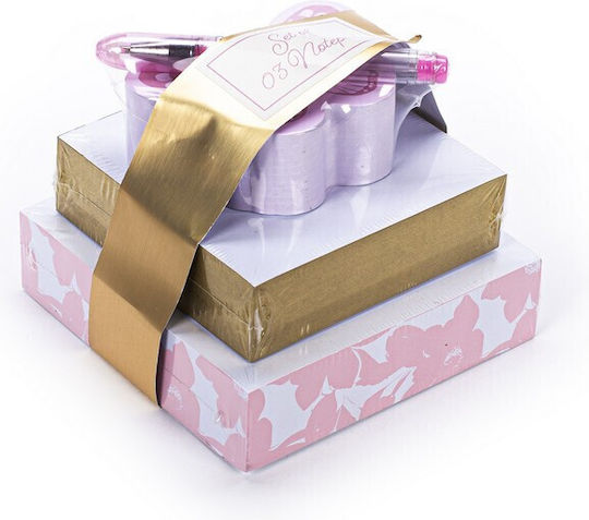 Set of 3 Pieces Sticky Notes Tri-coastal Butterfly Pen