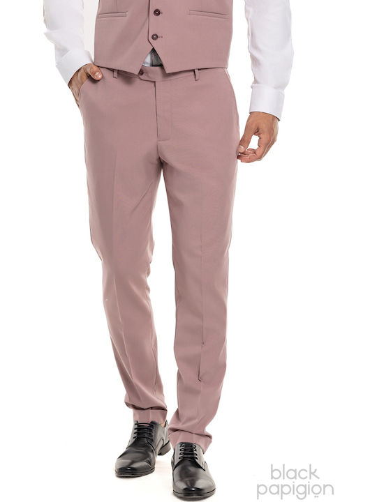 Men's Suit with Vest Pink