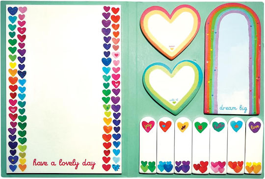 Set Sticky Notes Rainbow Hearts