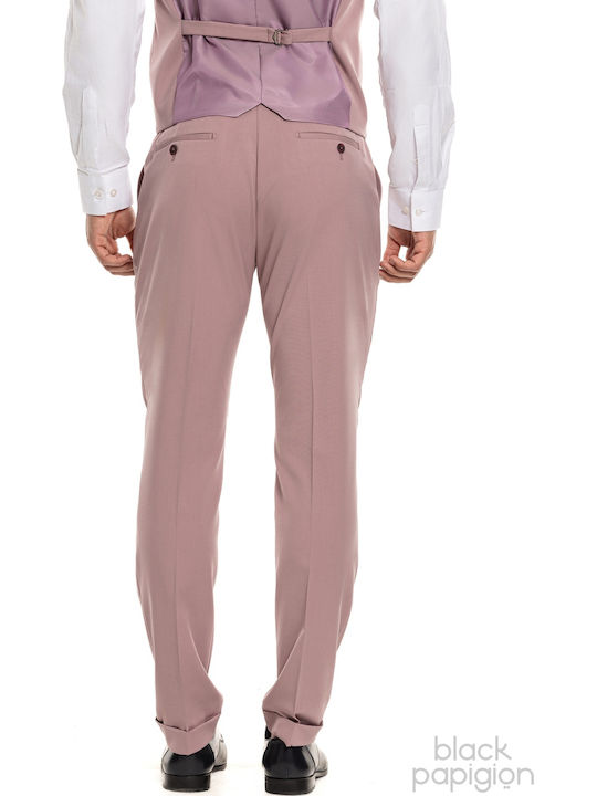 Men's Suit with Vest Pink