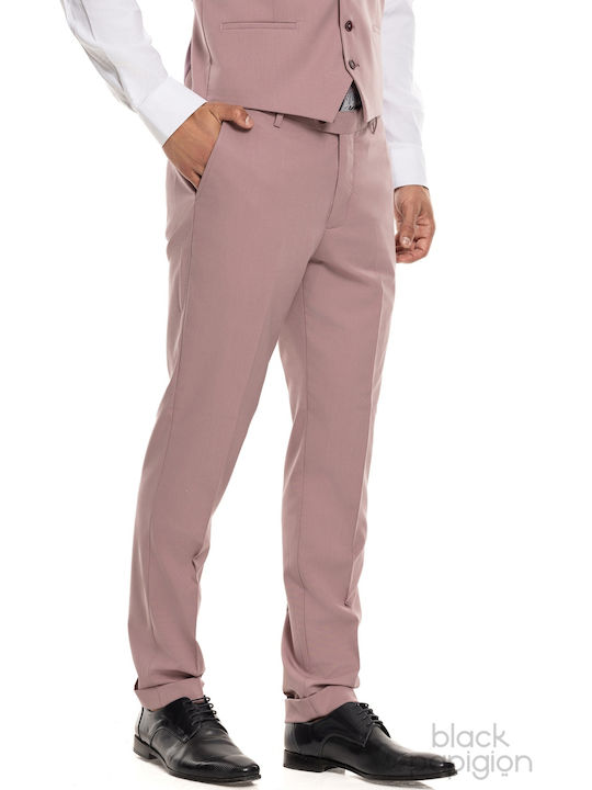 Men's Suit with Vest Pink
