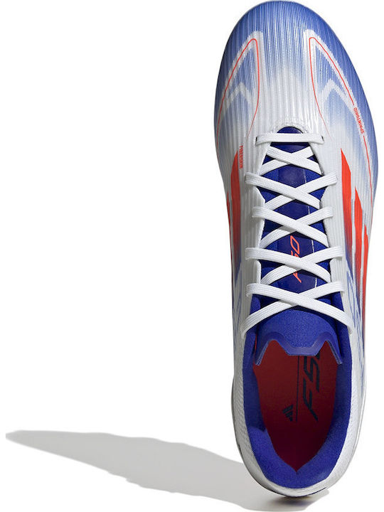 adidas F50 League Football Shoes with Cleats Cloud White / Solar Red / Lucid Blue
