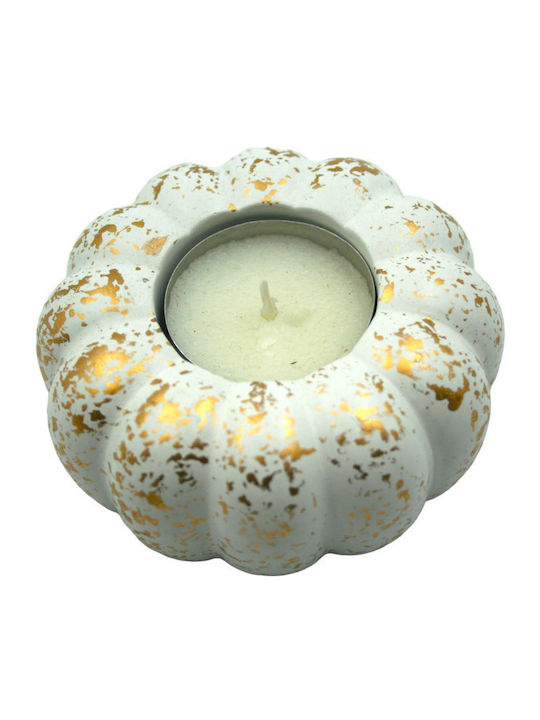 Favor de Nuntă Ceramică Design Dovleac Decorativ Alb-Auriu 8cm X 4.5cm M3000s