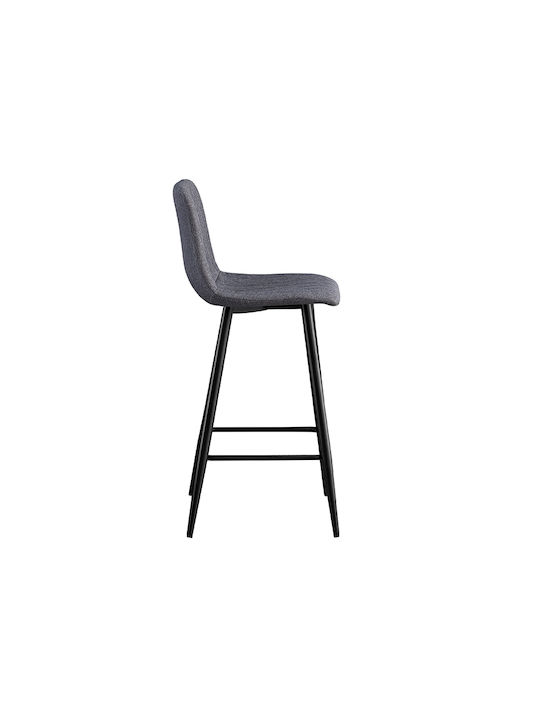 Stool Bar with Backrest Metallic Grey 4pcs 41x46x100cm