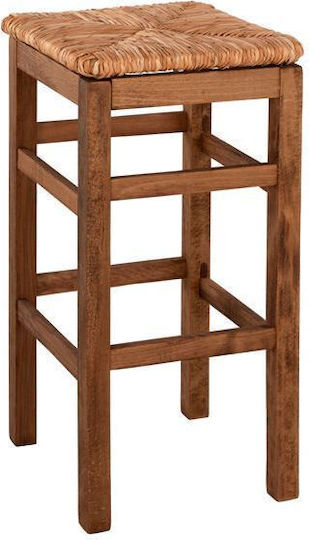Hocker Bar mit Rückenlehne Korbweide Walnut 35x35x80cm