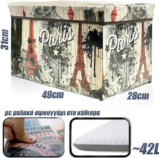 Hocker Für das Wohnzimmer Mit Stauraum Kunststoff La Tour Eiffel Mehrfarbig 49x28x31cm