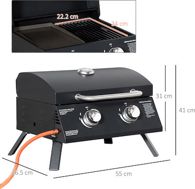 Outsunny Portable Gas Grill Grate and Plate with 2 pcs