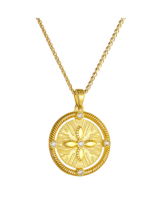 Kritsimis Pendant Kids Talisman Double Sided with Chain Constantine 50cm from Gold 14K 52RK6317-2833