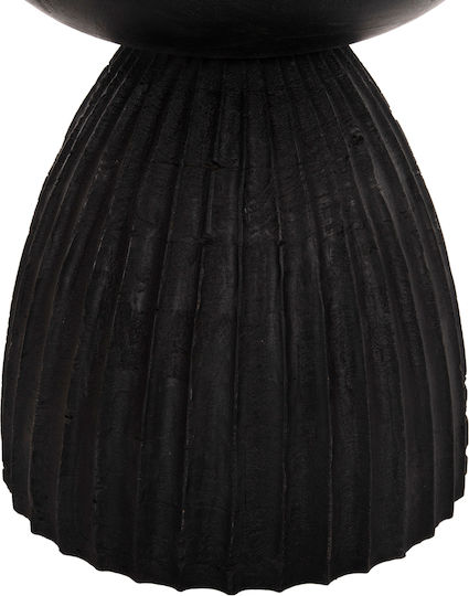 Hocker Für das Wohnzimmer Hölzernes Scallop Black 35x35x45cm