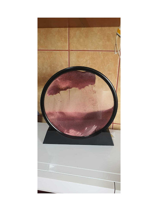 Home Office Decor Hourglass Shape Glass Sand 3d 26x27 Cm Burgundy Black