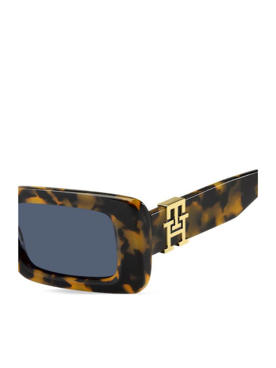 Tommy Hilfiger Women's Sunglasses with Brown Tartaruga Plastic Frame and Blue Lens TH2125/S HJV/KU