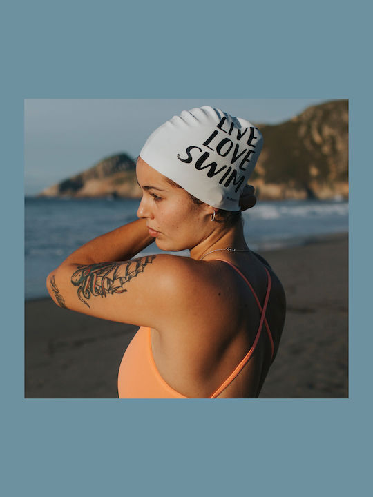 Buddyswim Live Love Swim Къпане Шапка За Възрастни Бяла Buddyswim Live Love Swim Къпане Шапка За Възрастни Бяла