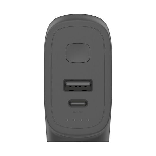 Belkin Φορτιστής με Θύρα USB-A και Θύρα USB-C και Καλώδιο USB-C - USB-C 25W Power Delivery Μαύρος (BOOST Charge Hybrid Dual Charger + Power Bank 5K)