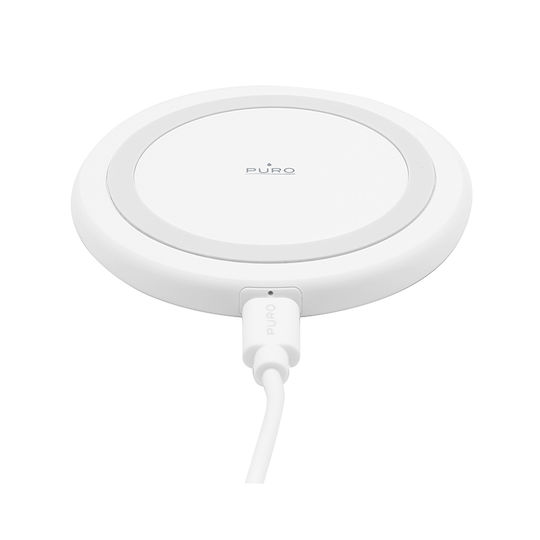 Puro Ασύρματος Φορτιστής (Qi Pad) και Καλώδιο USB-C 10W Λευκός (PUFCCSQI10W2WHI)
