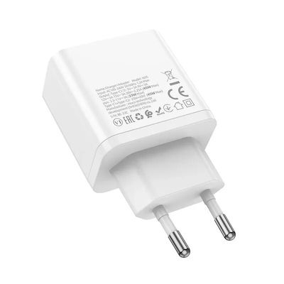 Hoco Φορτιστής με 2 Θύρες USB-C και Καλώδιο USB-C - Lightning 45W Power Delivery Λευκός (N35)