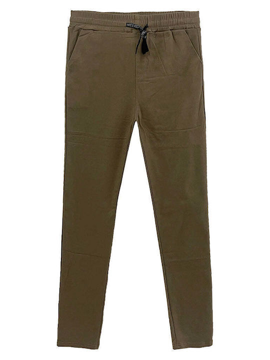 Ustyle Women's Fabric Trousers Brown