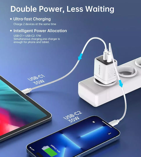 Choetech Wireless Charger GaN 35W Power Delivery White