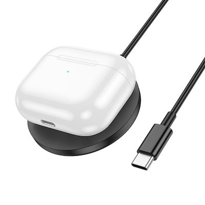 Hoco Drahtloses Ladegerät (Qi Pad) und Kabel USB-C 15W Stromlieferung Schwarzs (CW50)