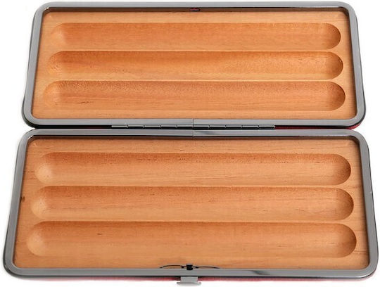 Savinelli Rote Leder Zigarrenetui 3 Zigarren T567rd