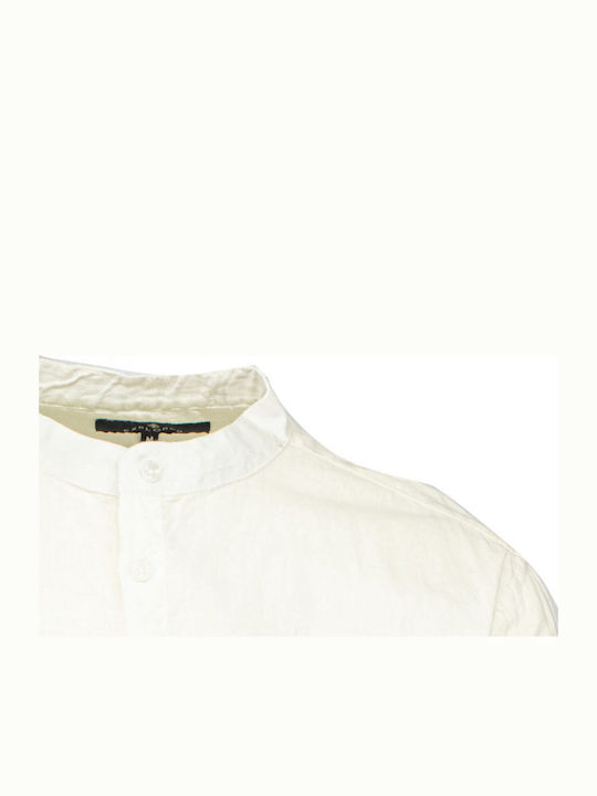 Langärmlig Leinen Hemd White